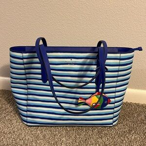 BRAND NEW, Wave Striped Kate Spade zipper tote